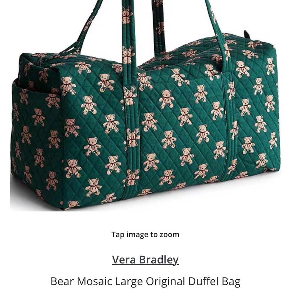 Vera Bradley Green Bear Mosaic Duffel Bag